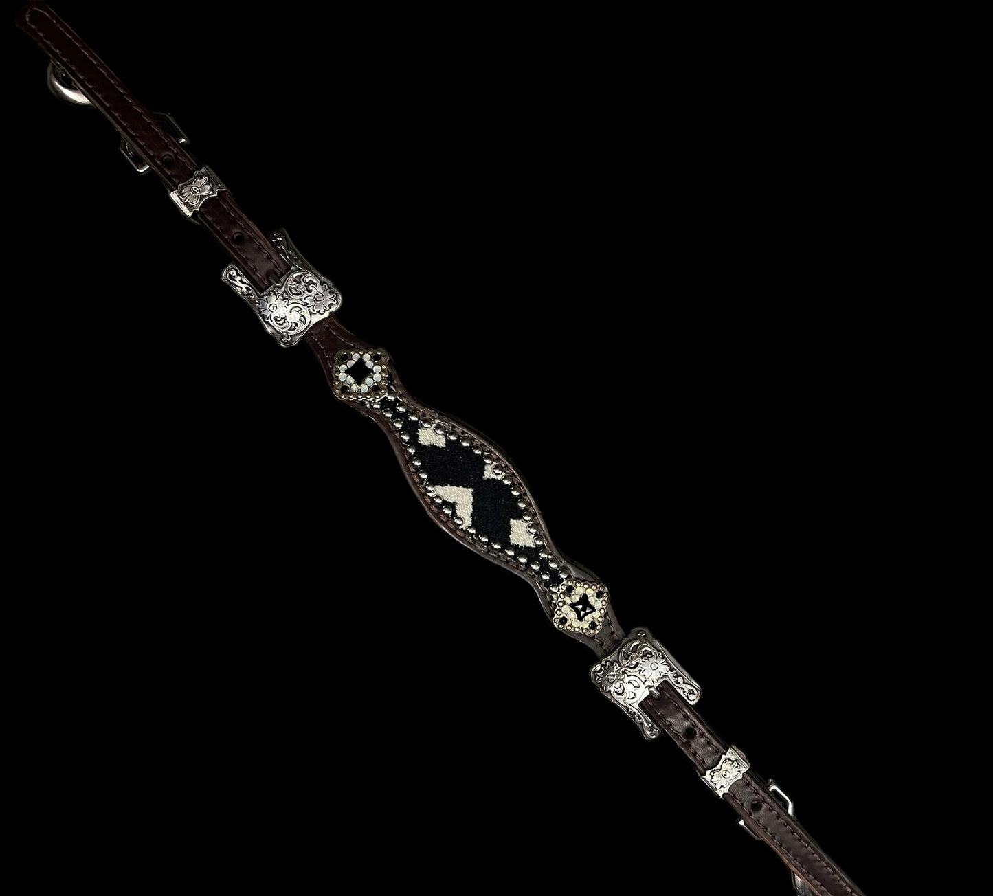 Black and white Pendleton® on dark leather
