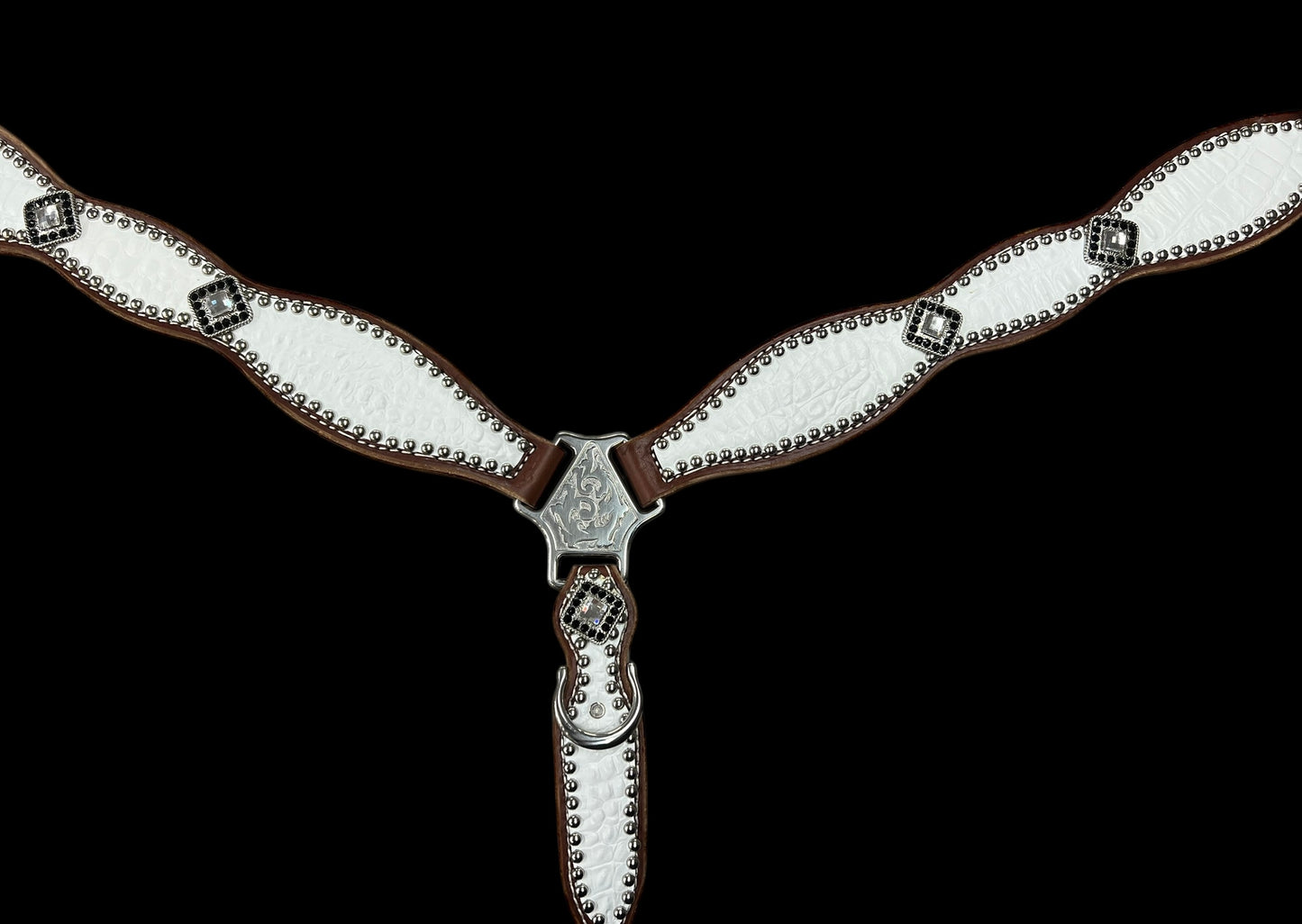 White gator on medium leather