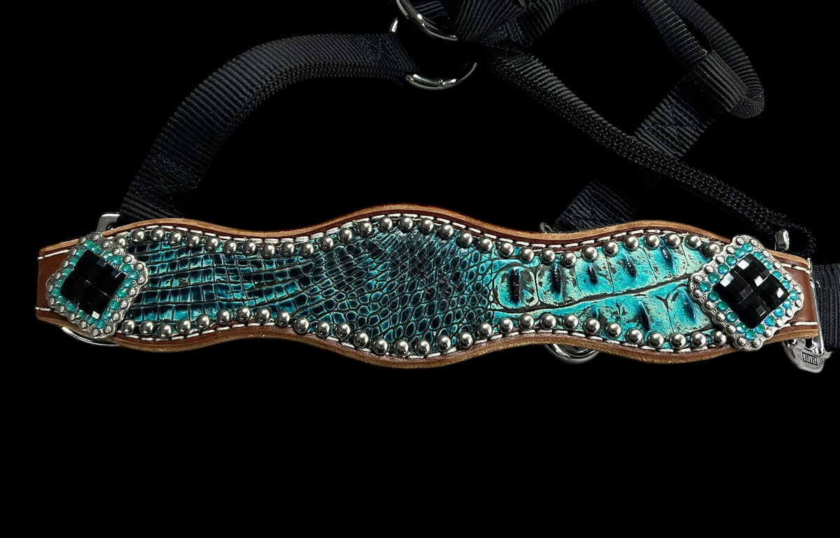 Sea turquoise gator on medium leather