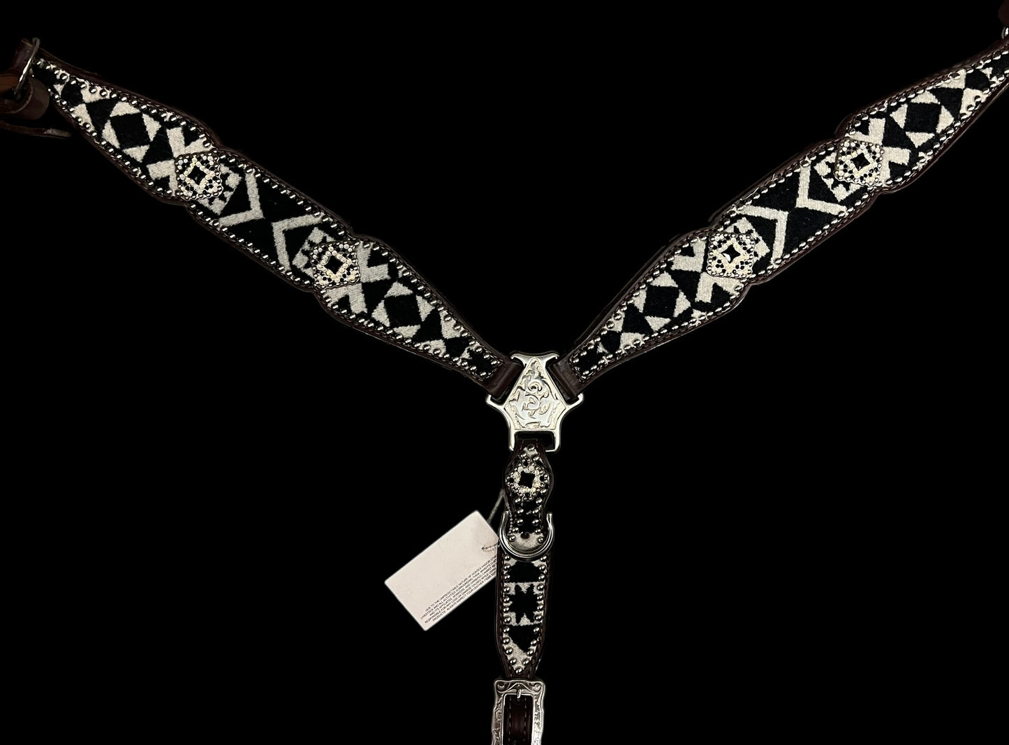 Black and white Pendleton® on dark leather