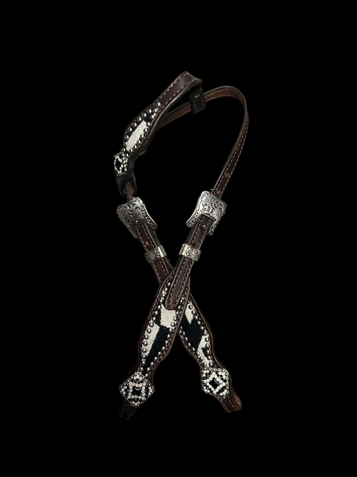 Black and white Pendleton® on dark leather