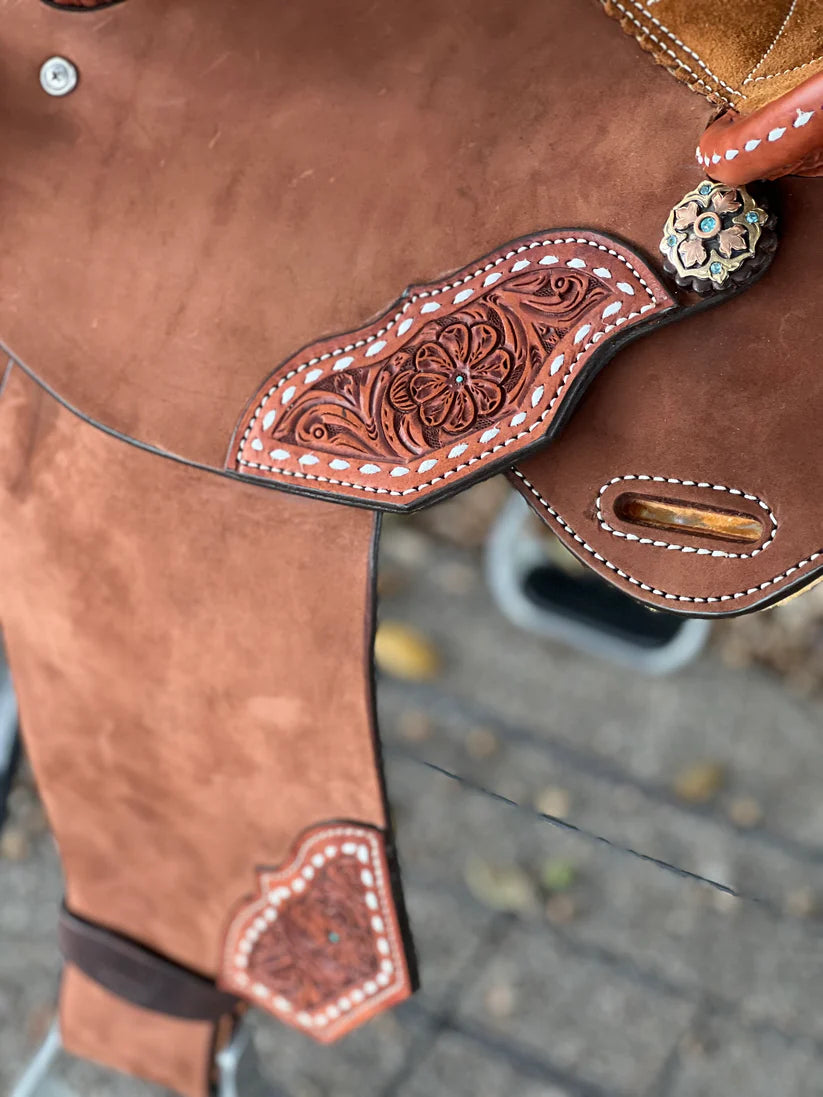 14.5" Turquoise Desert Alamo Air barrel saddle