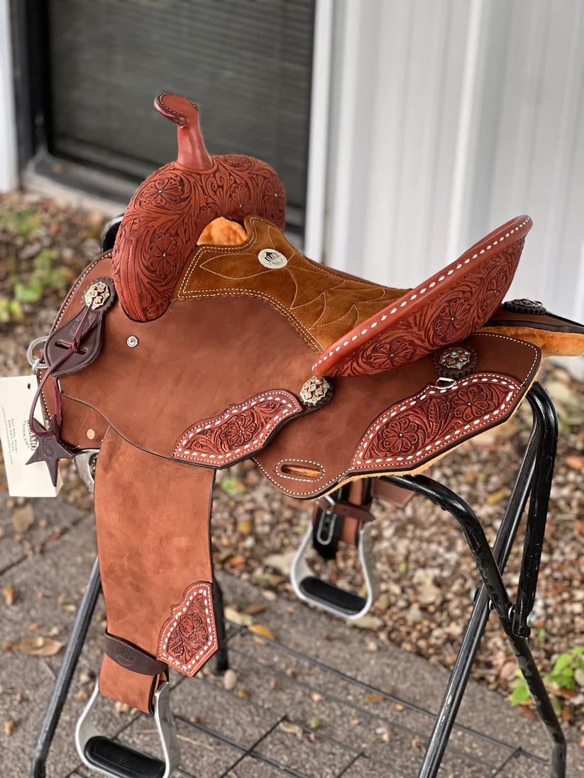 14.5" Turquoise Desert Alamo Air barrel saddle