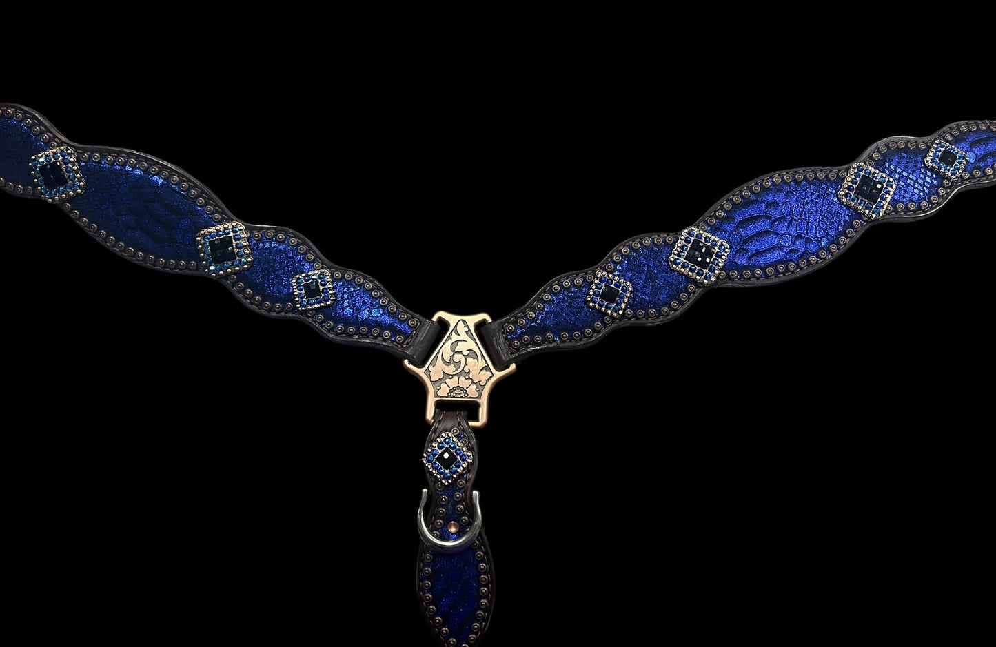 Indigo mystic on Dark leather