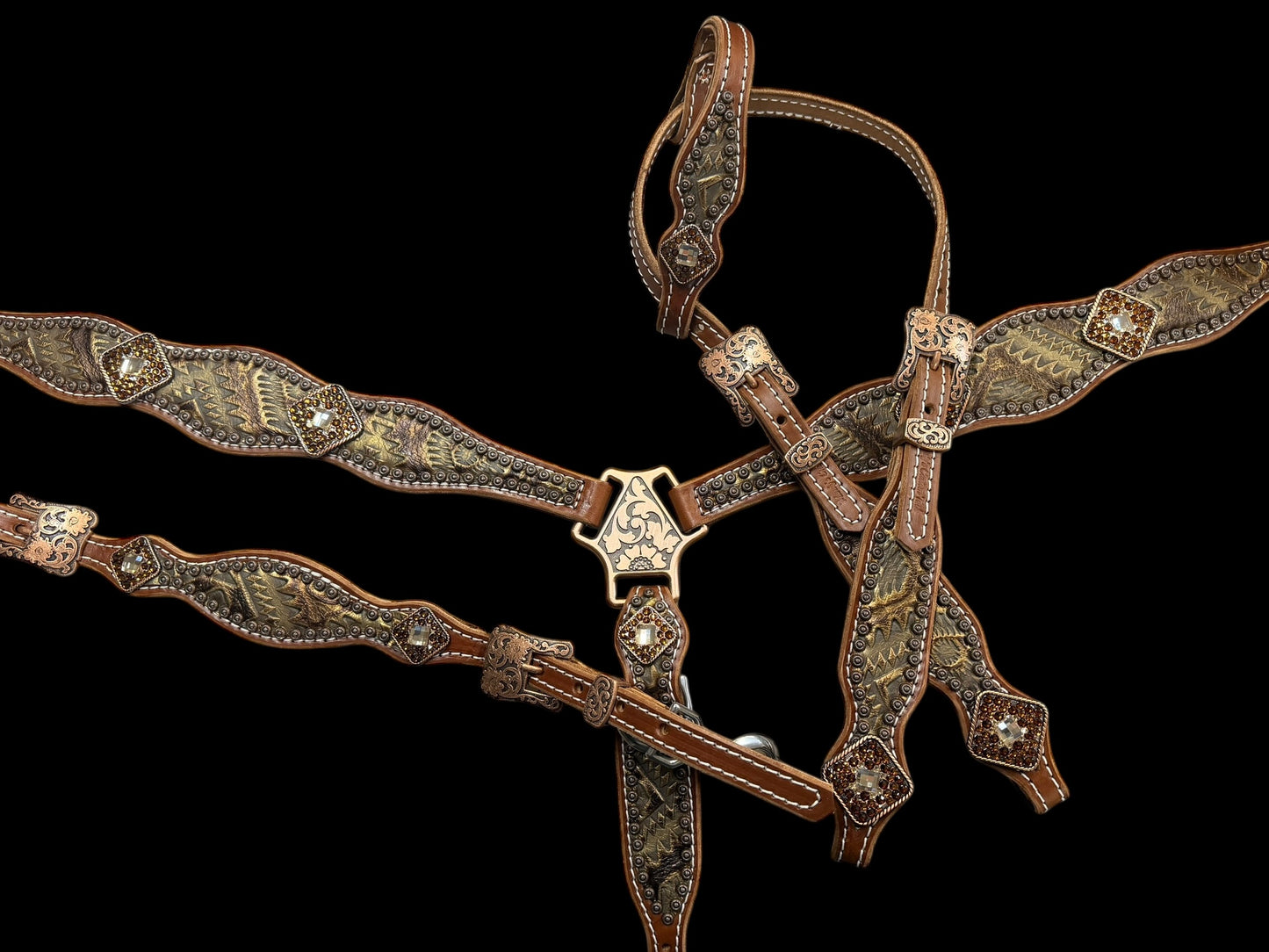 Bronze Aztec on medium leather