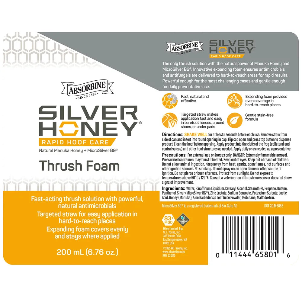Silver Honey Rapid Hoof Care Thrush Foam for Horses