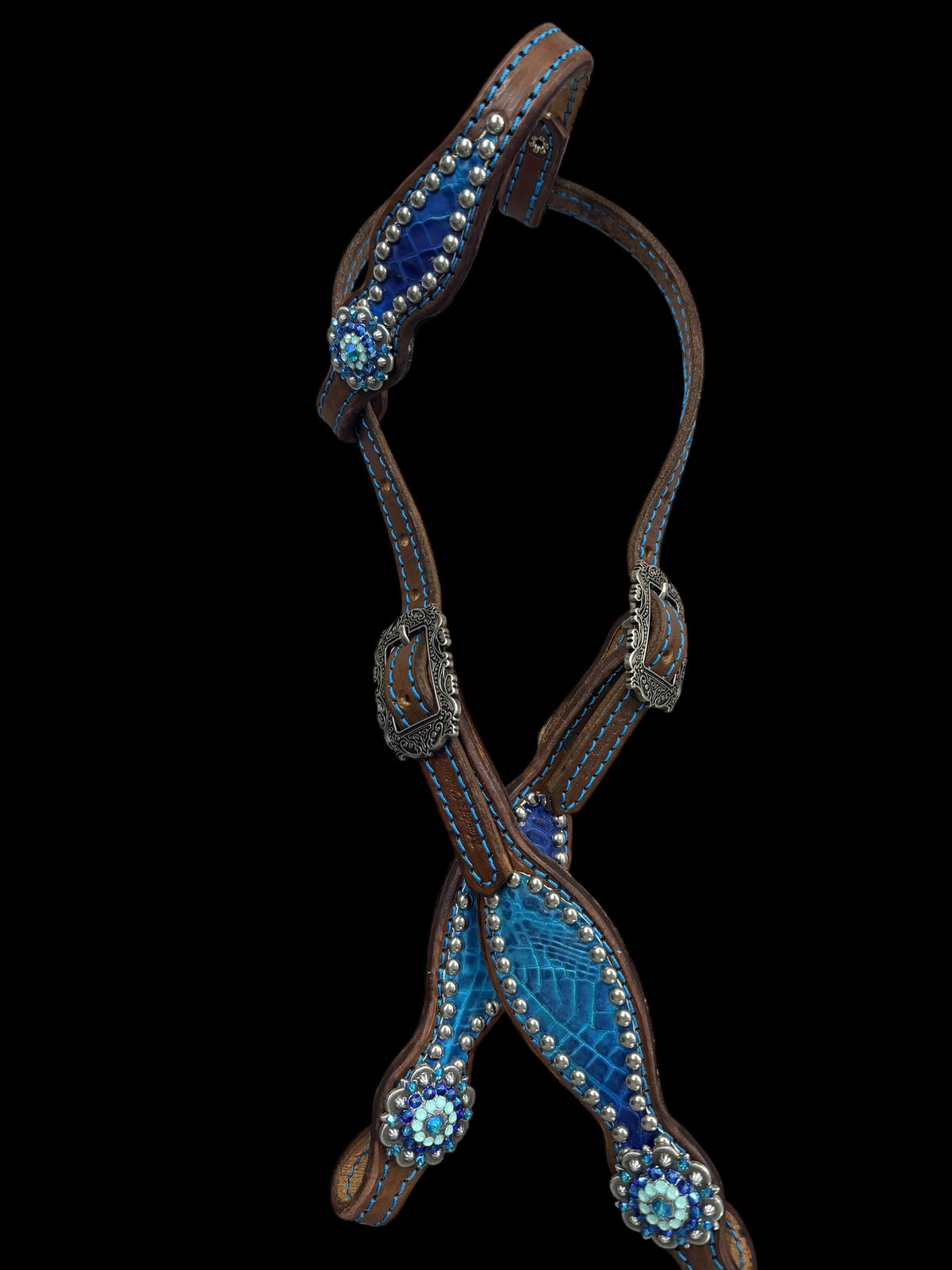 All of the Blues Gator on Walnut leather