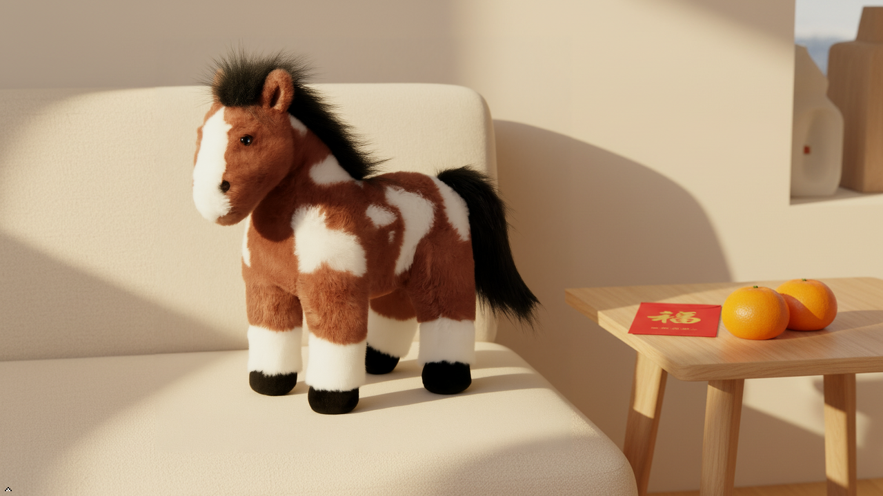 12" (30cm) Standing Horse Painted / Pinto Farm/Barnyard Animal