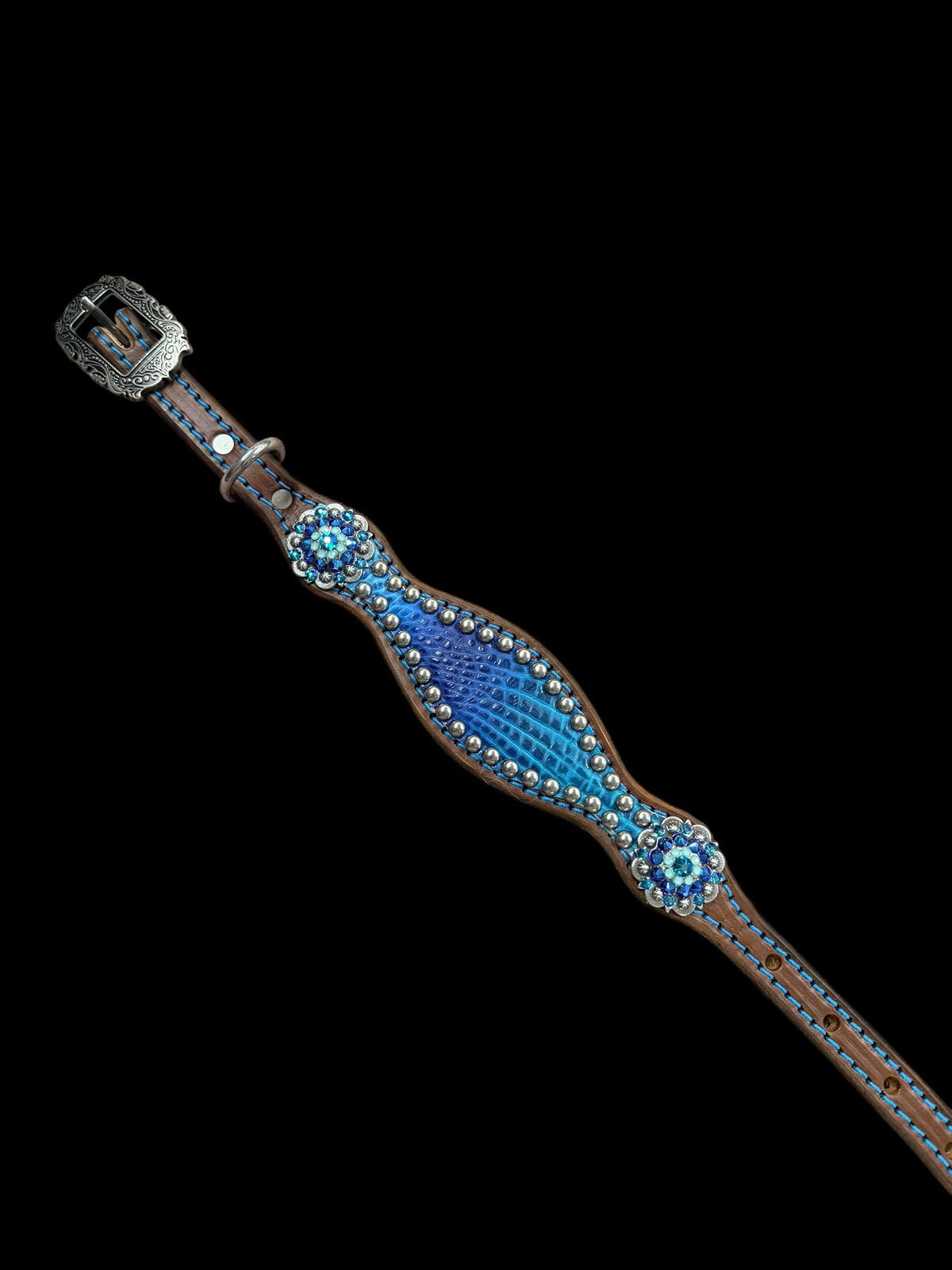 All of the Blues Gator on Walnut leather