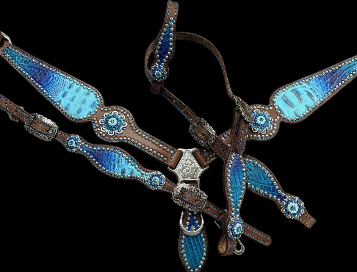 All of the Blues Gator on Walnut leather