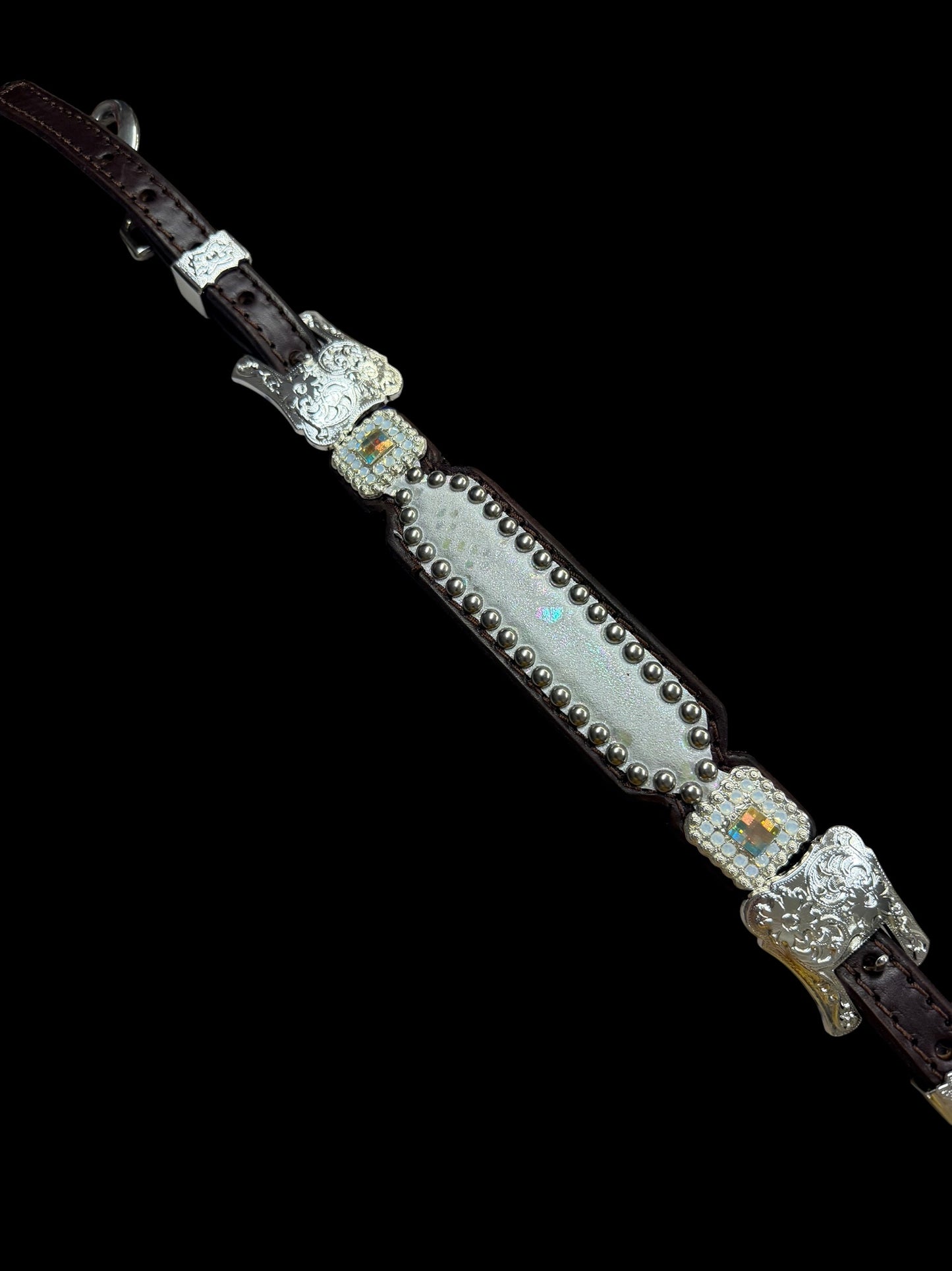 White mystic  on dark leather