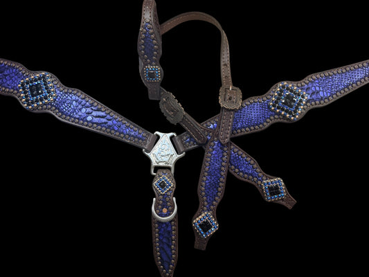 Indigo mystic on Dark leather