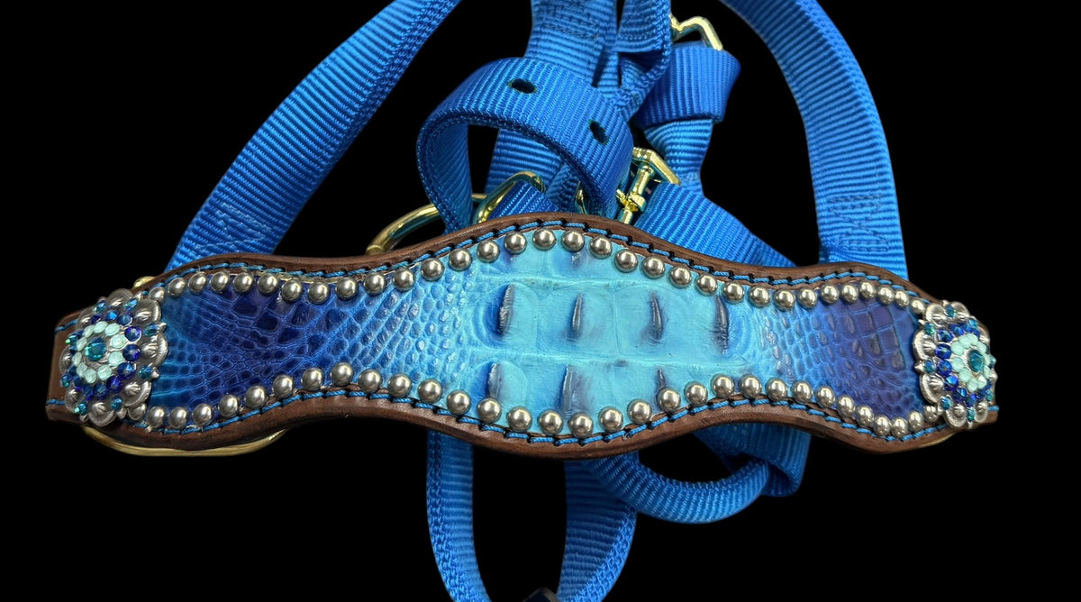 All of the Blues Gator on Walnut leather
