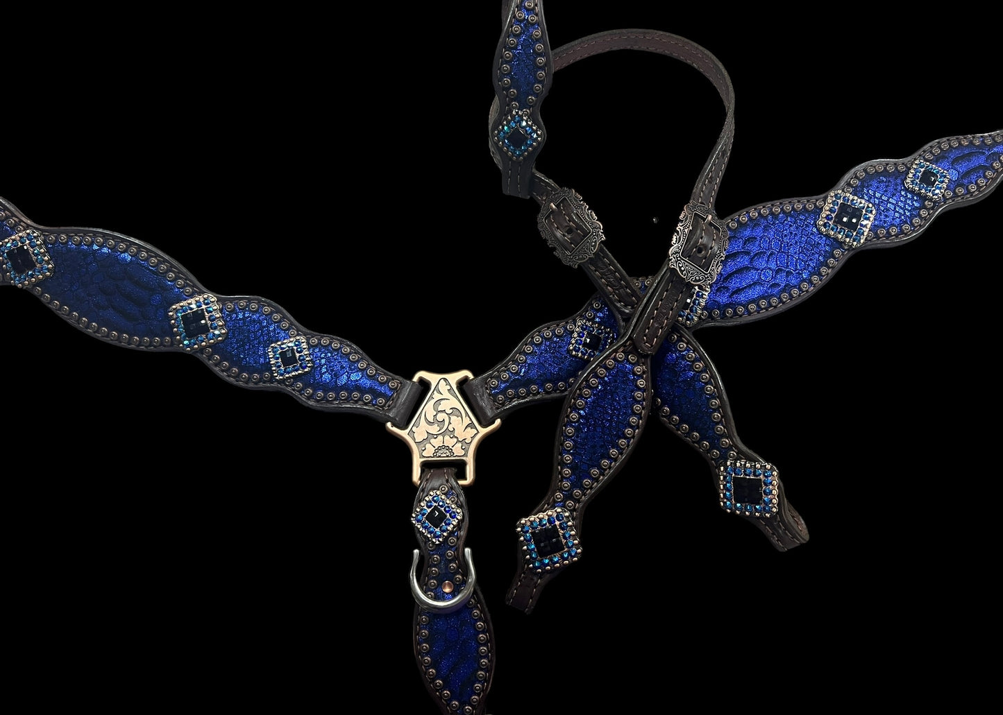 Indigo mystic on Dark leather