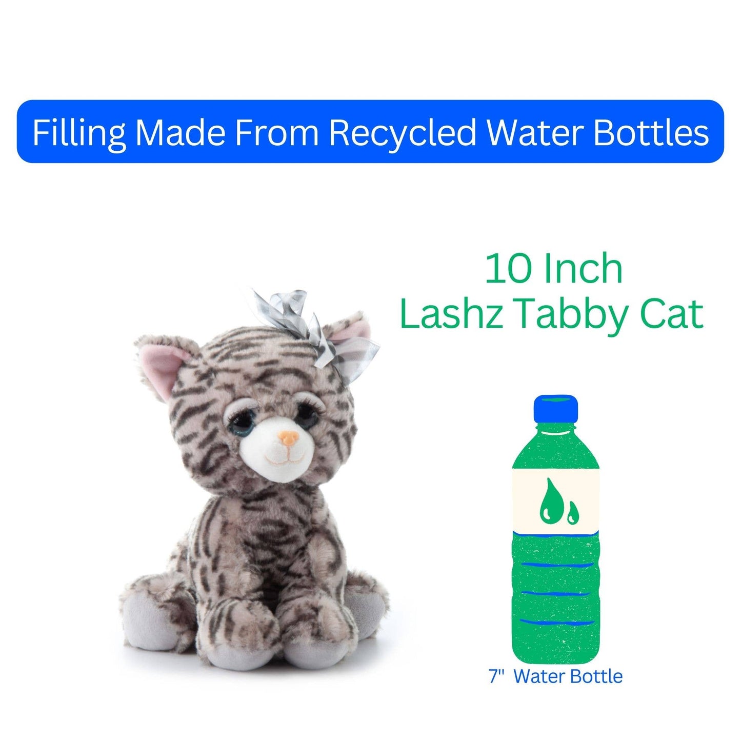 10" (25cm) Lash'z Tabby Cat Shadow - Grey