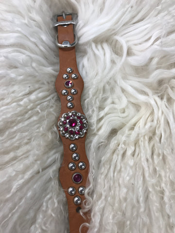 Extra Small dog collar- ruby and crystal